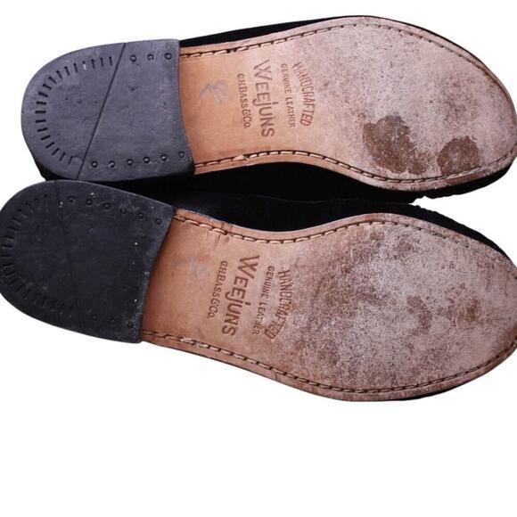 GH Bass & Co Weejuns Black Velvet Penny Loafers Men's Classic Lounge - Picture 5 of 5